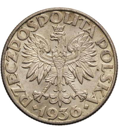 Polska 2 złote 1936, żaglowiec