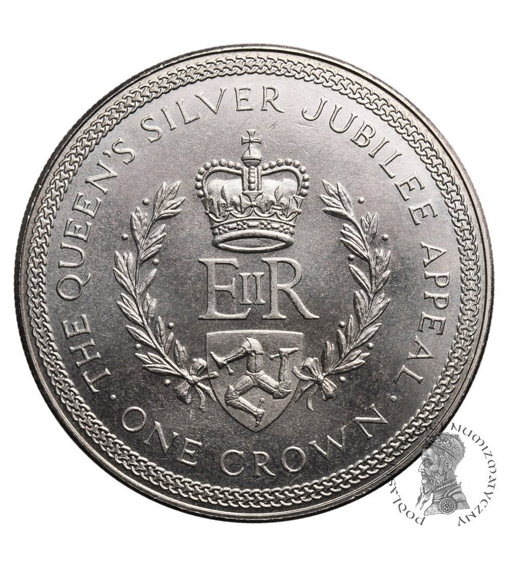 Wyspa Man, 1 korona 1977, Srebrny Jubileusz Elżbiety II