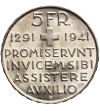 Szwajcaria, 5 franków 1941 B, 650 Rocznica Konfederacji