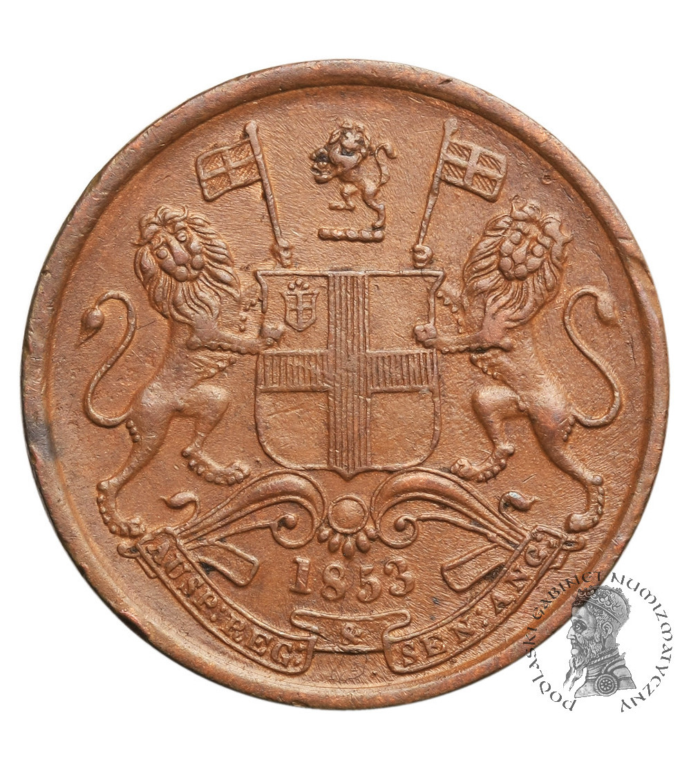 Indie Brytyjskie, 1/2 Pice 1853 (c), East India Company