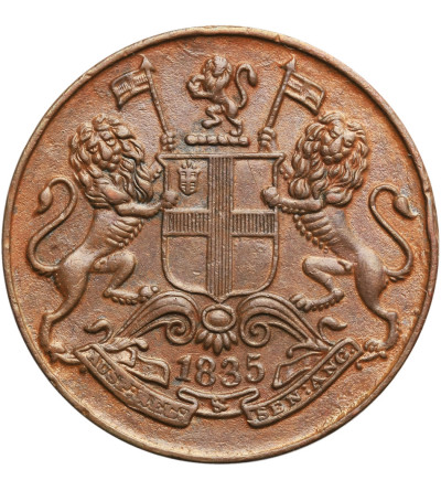 India British, 1/4 Anna 1835 (b), East India Company - coin alignment!