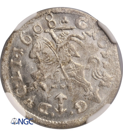 Poland / Lithuania. Sigismund III Vasa. Grosz 1608, Vilnius mint - NGC MS 63