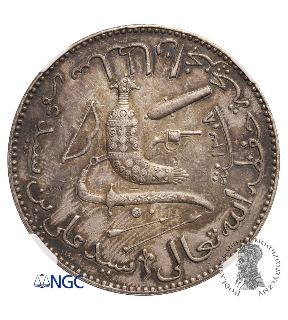 Komory, 5 franków AH 1308 / 1890 AD, A Paryż, Said Ali (1885-1909) -  NGC AU Details