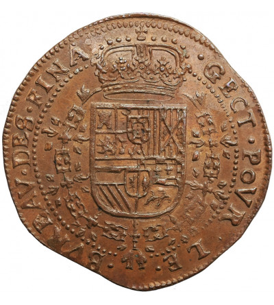Niderlandy / Belgia, Bruksela. Cu Liczman (Rekenpenningen / Jeton) 1663, Filip IV