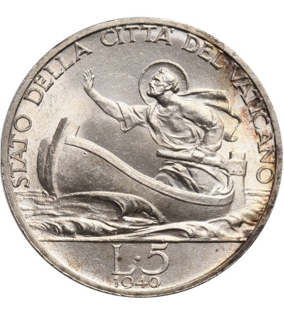 Vatican City, Pius XII 1939-1958. 5 Lire 1940, AN II