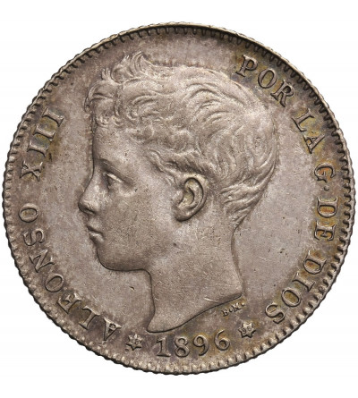 Hiszpania, 1 Peseta 1896 (96) PG-V, Alfonso XIII