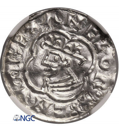 Anglia. Knut 1016-1035 AD. Denar typu quatrefoil, ok. 1018-1024, York - NGC UNC DEtails