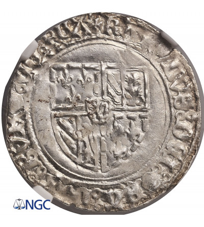 Niderlandy (Belgia), Flandria. Podwójny Patard bez daty, Brugia, Karol Śmiały 1467-1477 - NGC MS 64