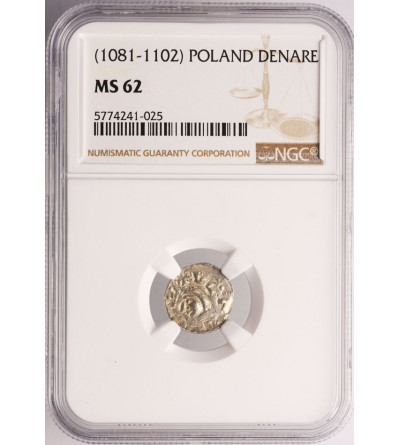 Polska, Władysław I Herman 1081-1102 AD. Denar bez daty, Kraków - NGC MS 62
