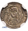 Poland, Wladyslaw II (Wladislaw II The Exile) 1138-1146. Denar ND, Krakow mint, Prince and Bishop - NGC MS 63