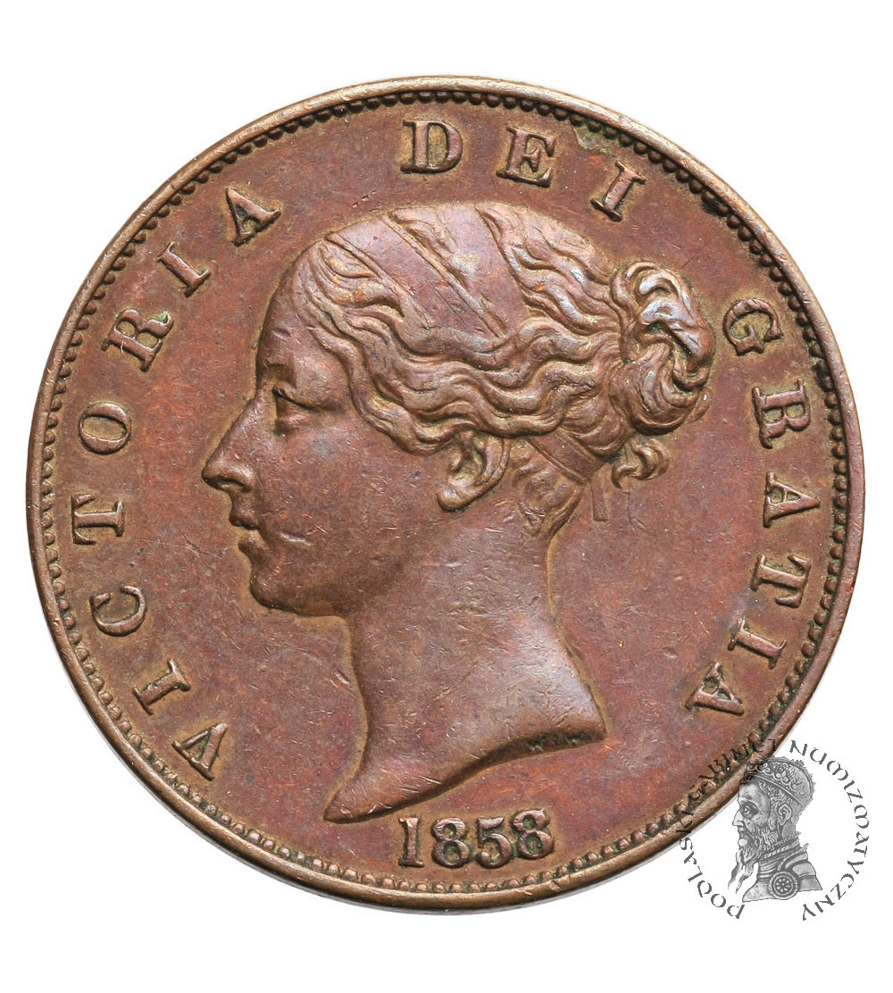 Wielka Brytania, 1/2 Penny 1858, Wiktoria