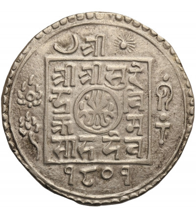 Nepal, 2 Mohar SE 1801 / 1879 AD, Surendra Vikrama 1847-1881 AD