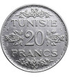 Tunezja, 20 Franków AH 1353 / 1934 AD, francuski protektorat (Ahmad Pasha Bey)