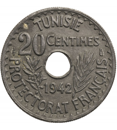 Tunezja, 25 Centimes AH 1361 / 1942 AD - francuski protektorat