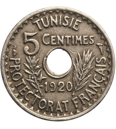 Tunisia, 5 Centimes AH 1339 / 1920 AD - French Protectorate