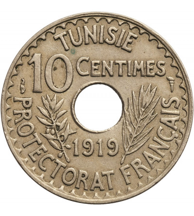 Tunisia, 10 Centimes AH 1337 / 1919 AD - French Protectorate