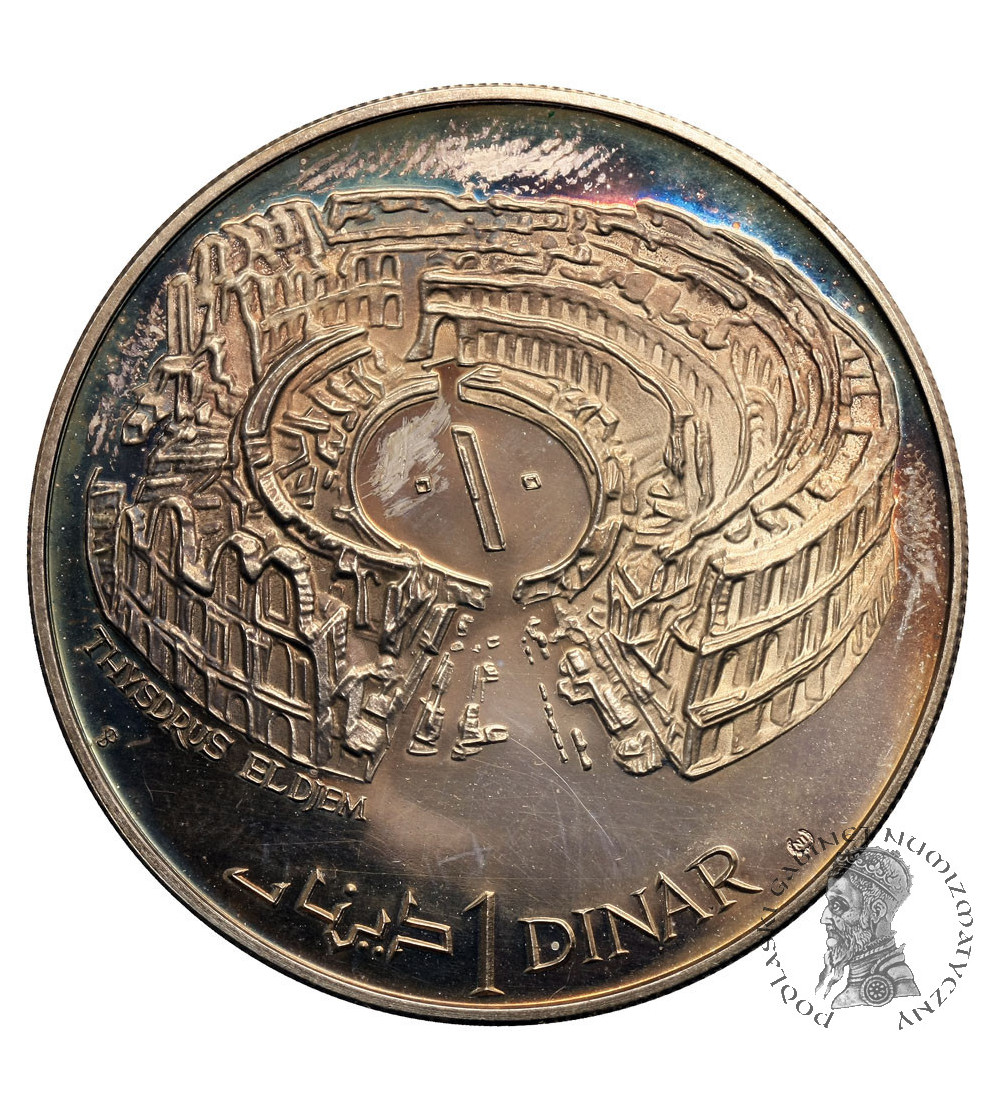Tunezja, Dinar 1969 NI, Thysdrus-El Djem afrykańskie koloseum