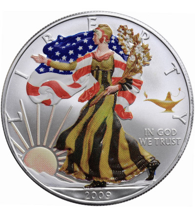 USA. American Eagel Silver Dollar 2009, colored (collector's issue)