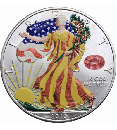 USA, American Eagel 1 dolar 2010, kolor (emisja kolekcjonerska) - Ag 1 Oz .999