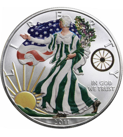 USA. American Eagel Silver Dollar 2011, colored (collector's issue)