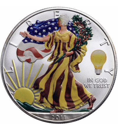 USA, American Eagel 1 dolar 2011, kolor (emisja kolekcjonerska) - Ag 1 Oz .999