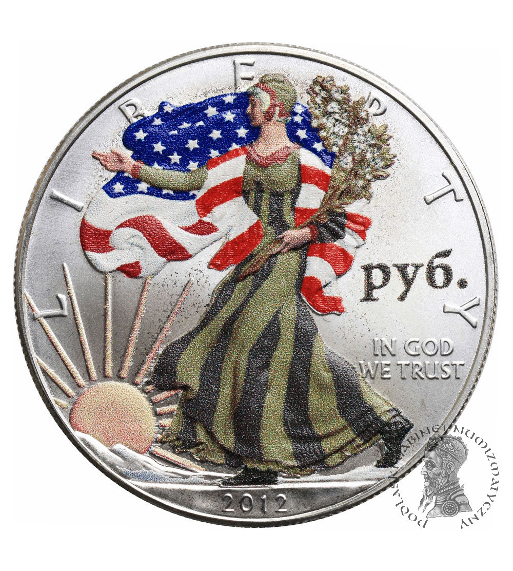 USA, American Eagel 1 dolar 2012, kolor (emisja kolekcjonerska) - Ag 1 Oz .999