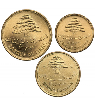 Liban 5, 10, 25 piastrów 1970, 3 sztuki