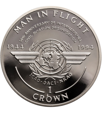 Isle of Man, Crown 1994, Man in Flight - Emblem, Proof