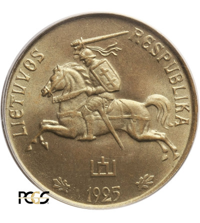 Litwa, 5 Centów (Centai) 1925 - próba technologiczna awersu, PCGS SP 66
