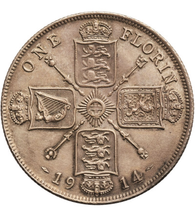 Great Britain, Florin (2 Shillings) 1914, George V 1910-1936