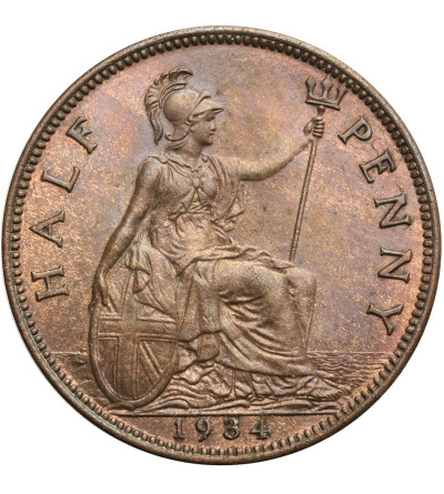 Wielka Brytania, 1/2 Penny 1934, Jerzy V 1910-1936