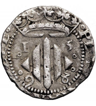 Hiszpania. Katalonia, Filip II 1555-1598. 2 Sol (2 Sueldos) 1598, Perpignan