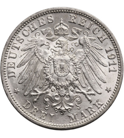Niemcy - Wirtembergia, 3 marki 1911 F, Srebrne Gody