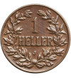 German East Africa, 1 Heller 1908 J, Wilhelm II