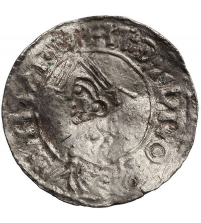 Dania, (czasy wikingów). Naśladownictwo denara typu Pointed Helmet, po 1024 AD