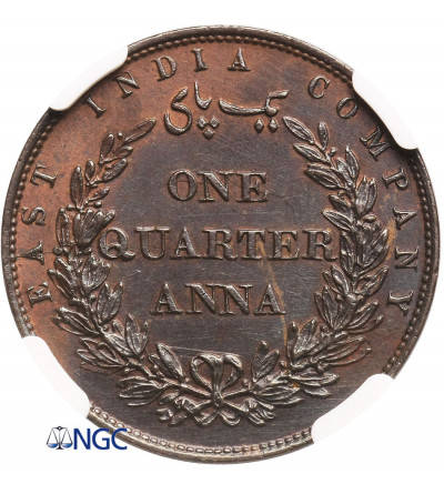 India British, 1/4 Anna 1858 - NGC MS 63 BN