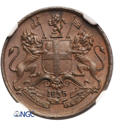 India British, 1/12 Anna 1835 (B), East India Company - NGC MS 63 BN