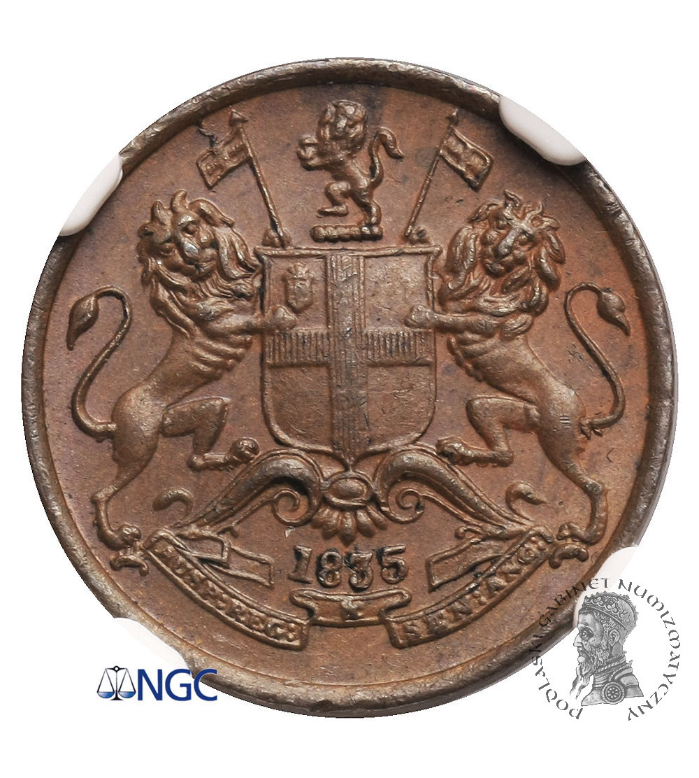 India British, 1/12 Anna 1835 (B), East India Company - NGC MS 63 BN