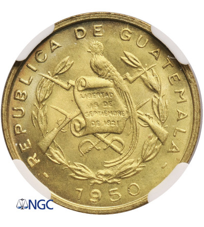 Guatemala, 1 Centavo 1950 - NGC MS 67 (Top Grade, pop 2 pcs.)