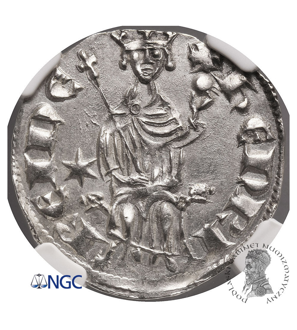 Cypr / Krzyżowcy, Ród Lusignan (1192-1489 AD). Duży grosz (Gros grand) bez daty, Henry II (1285–1324 AD) - NGC MS 64
