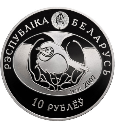 Belarus, 10 Roubles 2007, Thrush Nightingale - Proof