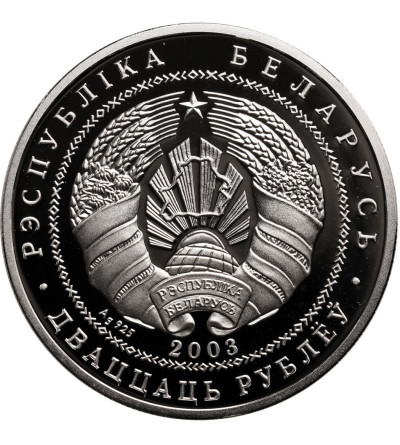 Białoruś, 20 rubli 2003, Cerkiew Przemienienia Pańskiego w Połocku - Proof