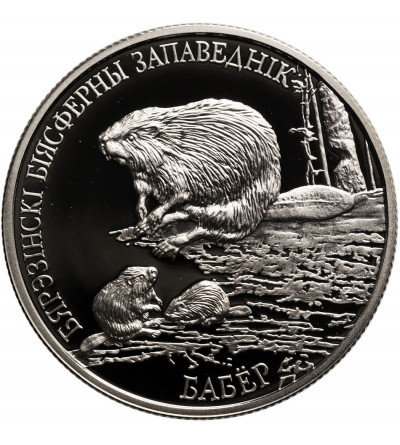 Białoruś, 1 rubel 2002, bóbr - Prooflike