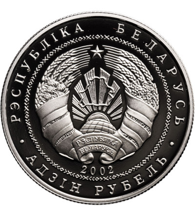 Belarus, Rouble 2002, Euroasian Beaver - Prooflike