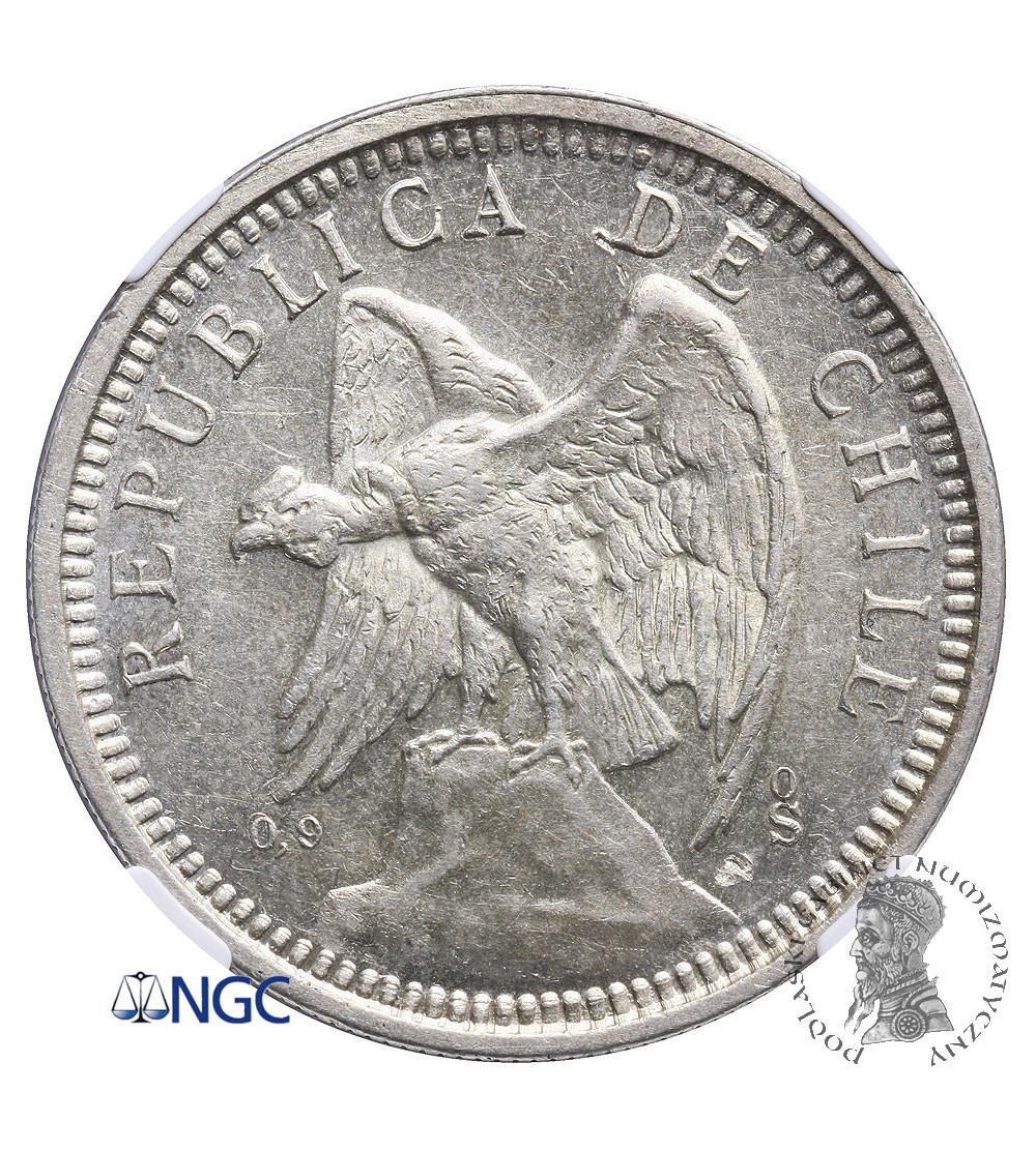 Chile, 5 Pesos 1927 - NGC MS 61