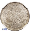 Polska, 2 złote 1933, Warszawa, głowa kobiety - NGC MS 64 (skrętka 17 stopni)