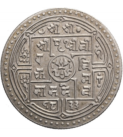 Nepal, 2 Mohar SE 1833 / 1911 AD, Prithvi Bir Bikram 1881-1911 AD