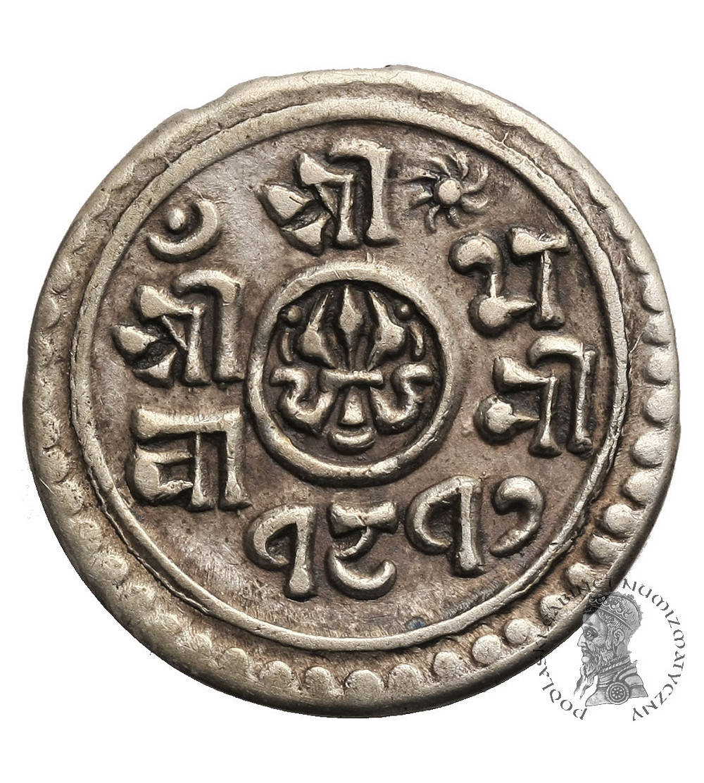 Nepal, 1/4 Mohar SE 1817 / 1895 AD, Prithvi Bir Bikram 1881-1911 AD