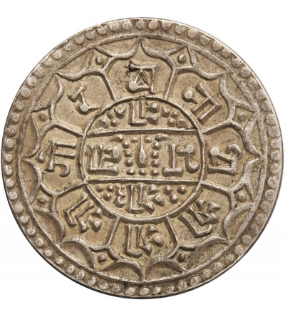 Nepal, Mohar SE 1818 / 1896 AD, Prithvi Bir Bikram 1881-1911 AD - błąd menniczy, odwrotka 180 stopni