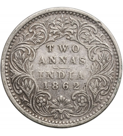 India British, 2 Annas 1862 (c) , Calcutta, Victoria